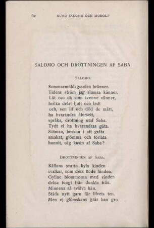 Salomo Och Drottningen Af Saba.