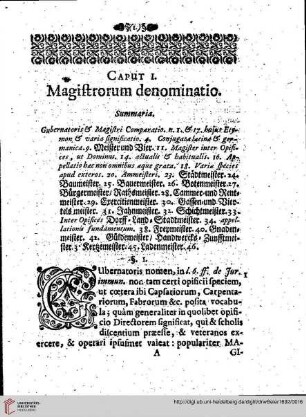 Cap. I Magistrorum denominatio