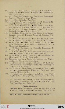 Handzeichnungen (Nr. 111-159)