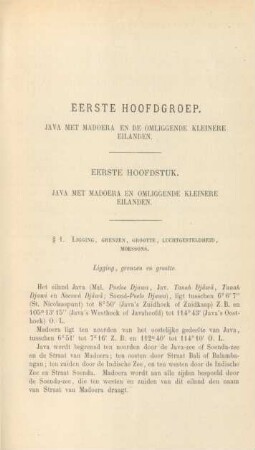 Eerste hoofdstuk. Java met Madoera en omliggende kleinere eilanden
