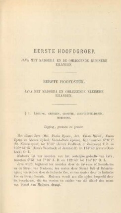 Eerste hoofdstuk. Java met Madoera en omliggende kleinere eilanden