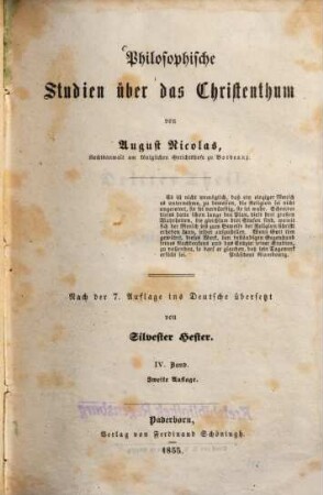 Philosophische Studien über das Christenthum, 4