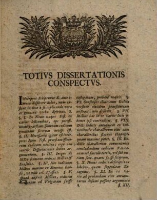 Exercitatio Critica Qva Antiqvitas Et Praestantia Codicis Romani Prae Alexandrino Contra Millivm Adseritvr