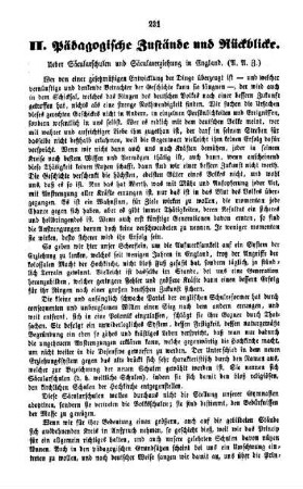Pädagogische Zustände und Rückblicke