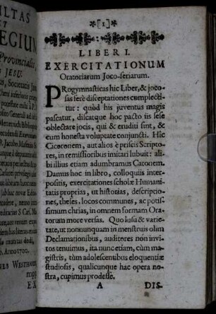Liber I. Exercitationum.