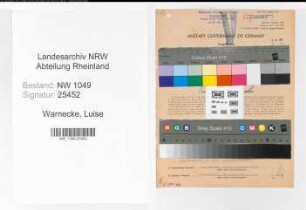 Entnazifizierung Luise Warnecke , geb. 20.08.1893 (Kaufmaennische Angestellte)