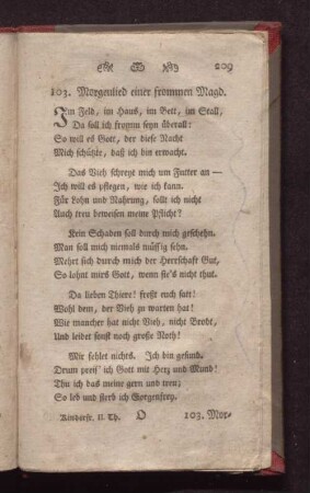 103. Morgenlied einer frommen Magd.
