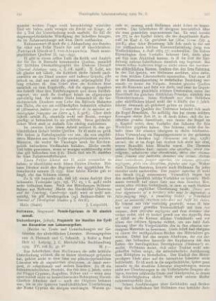 231-233 [Rezension] Sickenberger, Joseph, Fragmente der Homilien des Cyrill von Alexandrien zum Lukasevangelium