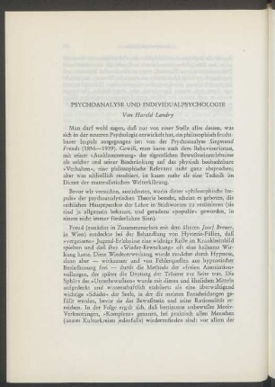 Psychoanalyse und Individualpsychologie