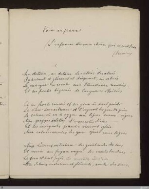 I. Au détour, au détour, des allées, des allées
