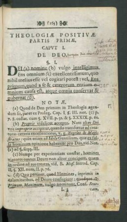 Caput I. De Deo
