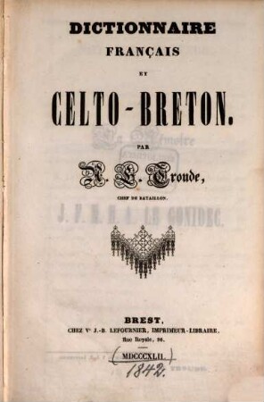 Dictionnaire français et celto-breton