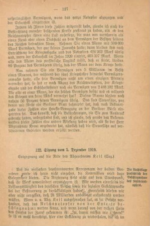 122. Sitzung vom 5. Dezember 1919