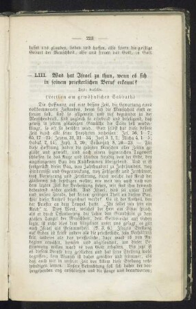 LIII. Was hat Israel zu thun, wen es sich in seinem priesterlichen Beruf erkennt?