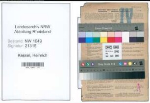 Entnazifizierung Heinrich Kessel , geb. 18.03.1904 (Beamter)