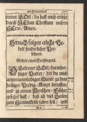 Hernach folgen etlicht Gebett sonderlicher Persohnen.