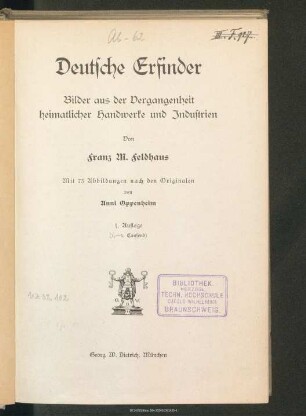 Deutsche Erfinder : Bilder aus der Vergangenheit heimatlicher Handwerke und Industrien