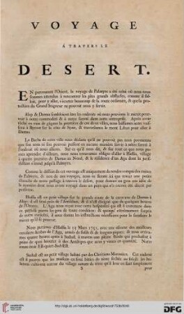 Voyage à travers le desert