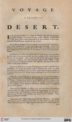 Voyage à travers le desert