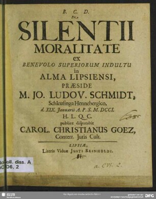 De Silentii Moralitate