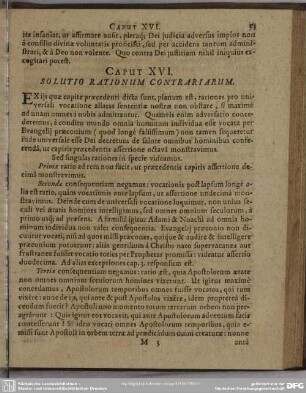 Caput XVI. Solutio Rationum Contrariarum