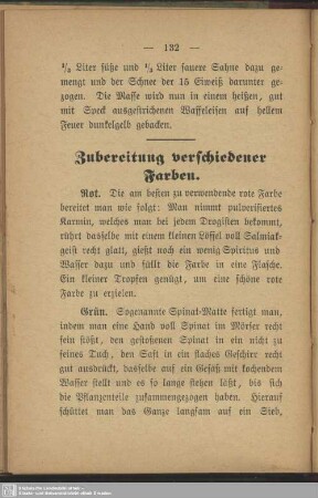 Zubereitung verschiedener Farben