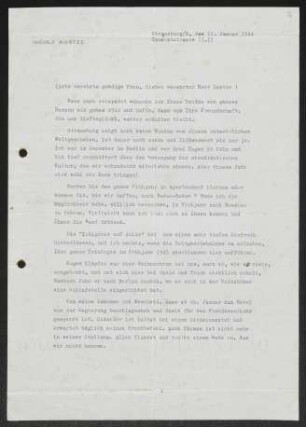 Brief von Ingolf Kuntze an Gerhart Hauptmann und Margarete Hauptmann