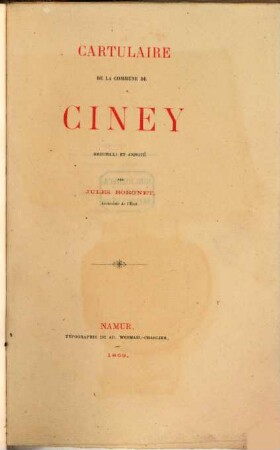 Cartulaire de la commune de Ciney