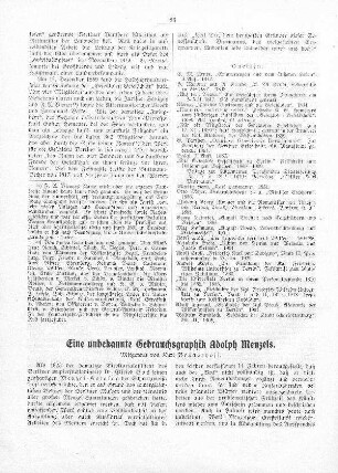 Eine unbekannte Gebrauchsgraphik Adolph Menzels