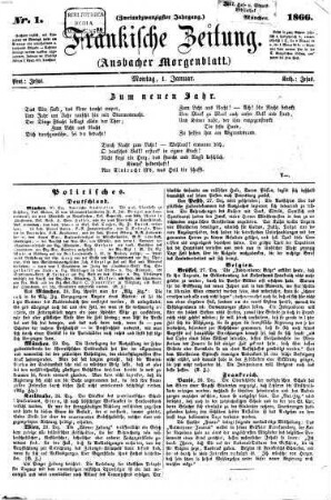 Fränkische Zeitung : Fränkische Tageszeitung ; amtliches Organ der NSDAP ; Amtsblatt aller Behörden, 1866,1/6 = Jg. 22