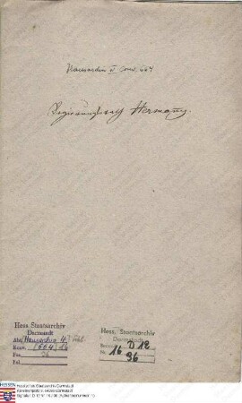 Hermanny, (N.N.), Regierungsrat a.D. in Darmstadt