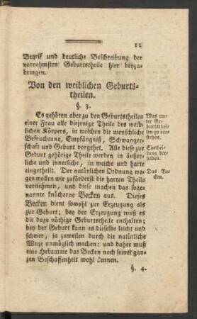 Von den weiblichen Geburtstheilen