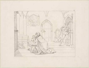 Zu Shakespeares "Hamlet", Blatt 8, 3. Akt, 3. Szene: Hamlet trifft auf den betenden König
