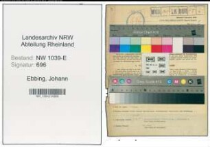 Entnazifizierung Johann Ebbing , geb. 13.12.1895 (Postassistent)
