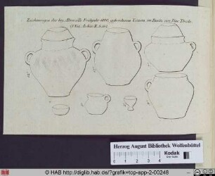 Zeichnungen der bey Alpenzelle Frühjahr 1820, gefundenen Urnen im Besitz von Vine. Thiele