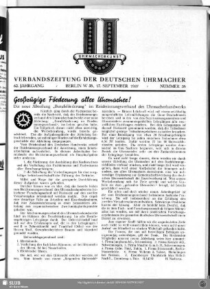 Großzügige Förderung aller Uhrmacher!