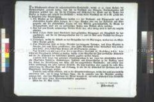 Maueranschlag: Bekanntmachung des Ministerrates über die Anerkennung des Ausschusses von Bürgern, der Nationalgarde und Studenten und bestätigt dessen Beschlüsse; Wien, 27. Mai 1848