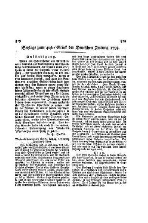 Beylage zum 48ten Stück der Deutschen Zeitung 1793
