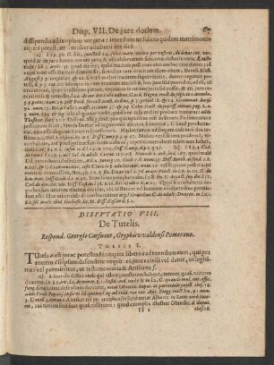 Disputatio VIII. De Tutelis