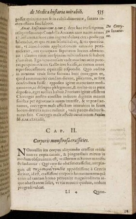 Cap. II. Corporis monstrosa crassities.