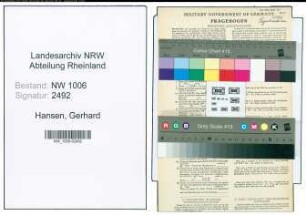 Entnazifizierung Gerhard Hansen , geb. 11.10.1909 (Schreiner)