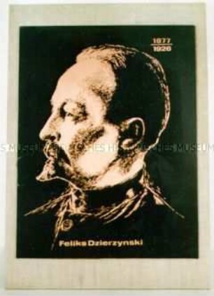 Schmucktafel mit Porträt Feliks Dzierzynskis
