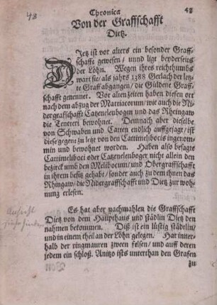 Von der Graffschafft Dietz.