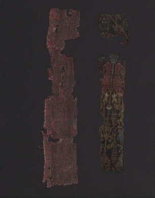 Zwei Seidenfragmente aus dem Rückdeckel von Clm 4451 - BSB Clm 4451 a