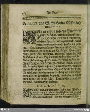 Epistel am Tag S. Michaelis Offenbahrung