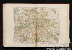 Plan von Berlin mit dem Bahnnetz sämtlicher Berliner Straßenbahnen.