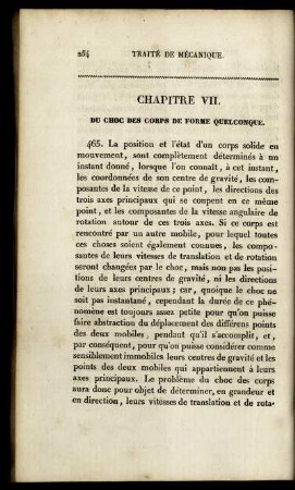 Chapitre VII. Du choc des corps de forme quelconque.