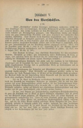 Abschnitt V. Von den Vorschüssen
