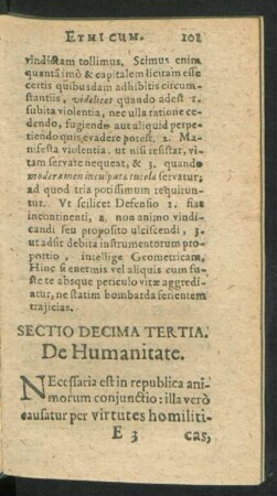 Sectio Decima Tertia. De Humanitate.