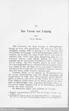 IV. Der Verrat von Leipzig